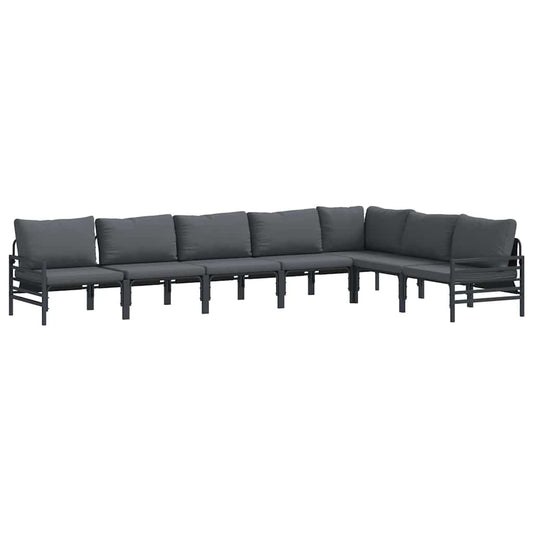 vidaXL Σετ Καναπέ Κήπου 7 pcs Ανθρακί Ατσάλι