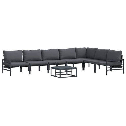 vidaXL Σετ Καναπέ Κήπου 8 pcs Ανθρακί Ατσάλι