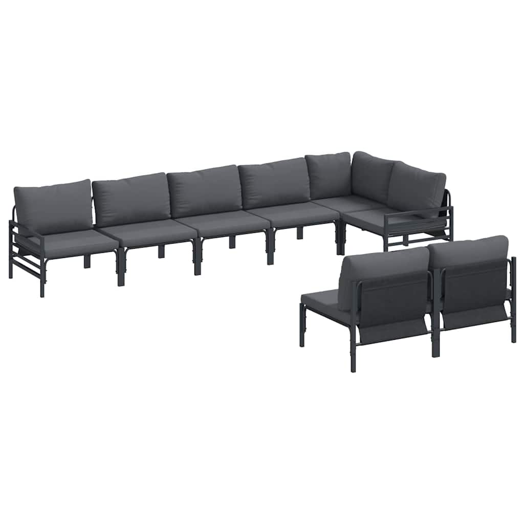 vidaXL Σετ Καναπέ Κήπου 8 pcs Ανθρακί Ατσάλι