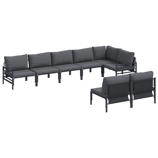 vidaXL Σετ Καναπέ Κήπου 8 pcs Ανθρακί Ατσάλι