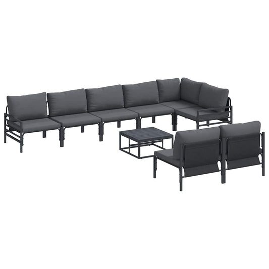vidaXL Σετ Καναπέ Κήπου 9 pcs Ανθρακί Ατσάλι
