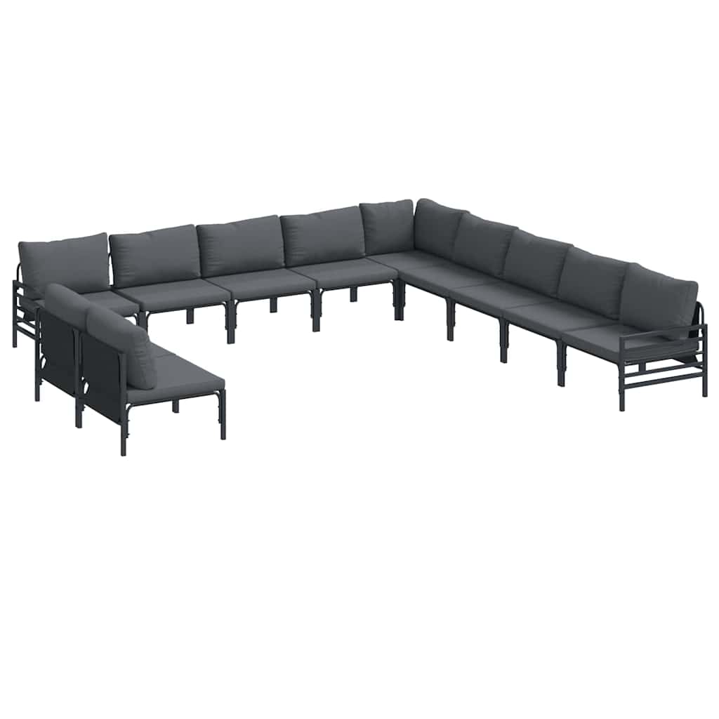 vidaXL Σετ Καναπέ Κήπου 11 pcs Ανθρακί Ατσάλι