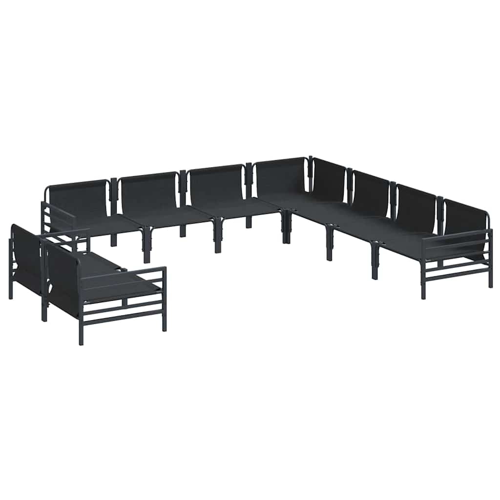 vidaXL Σετ Καναπέ Κήπου 9 pcs Ανθρακί Ατσάλι