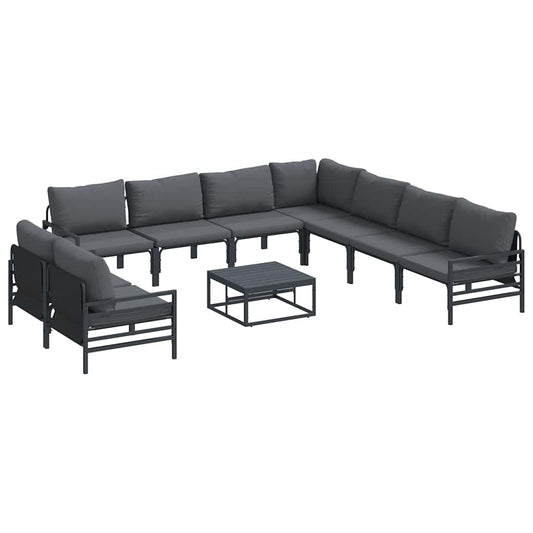 vidaXL Σετ Καναπέ Κήπου 10 pcs Ανθρακί Ατσάλι