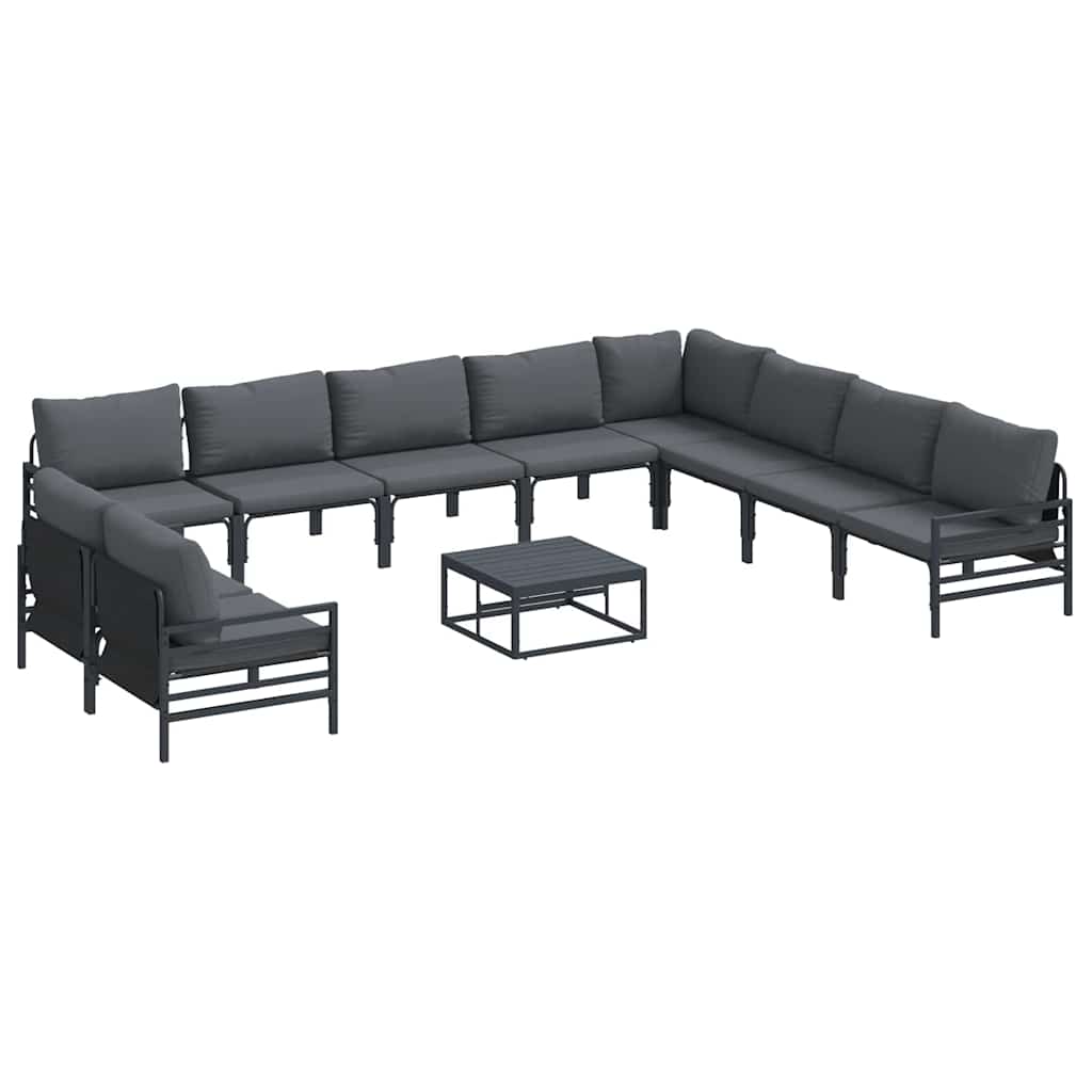 vidaXL Σετ Καναπέ Κήπου 11 pcs Ανθρακί Ατσάλι