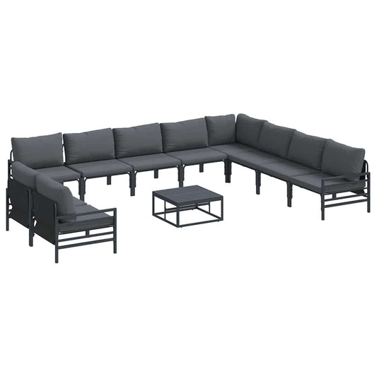 vidaXL Σετ Καναπέ Κήπου 11 pcs Ανθρακί Ατσάλι