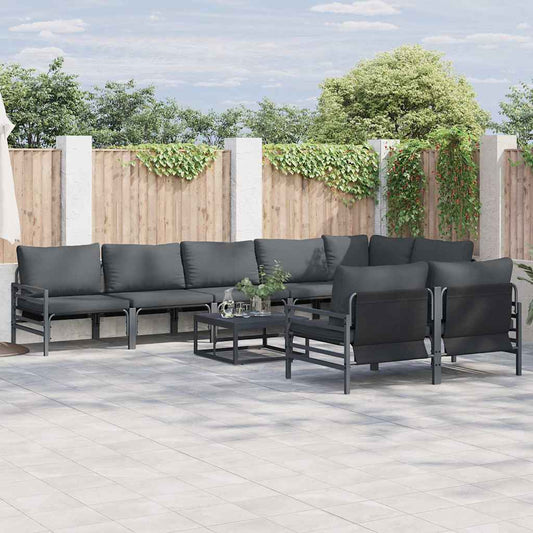 vidaXL Σετ Καναπέ Κήπου 8 pcs Ανθρακί Ατσάλι