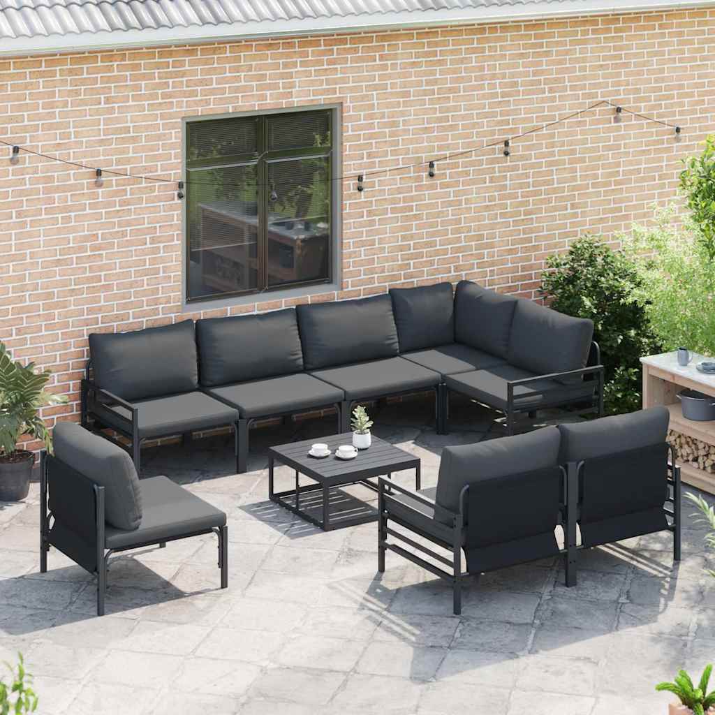 vidaXL Σετ Καναπέ Κήπου 8 pcs Ανθρακί Ατσάλι
