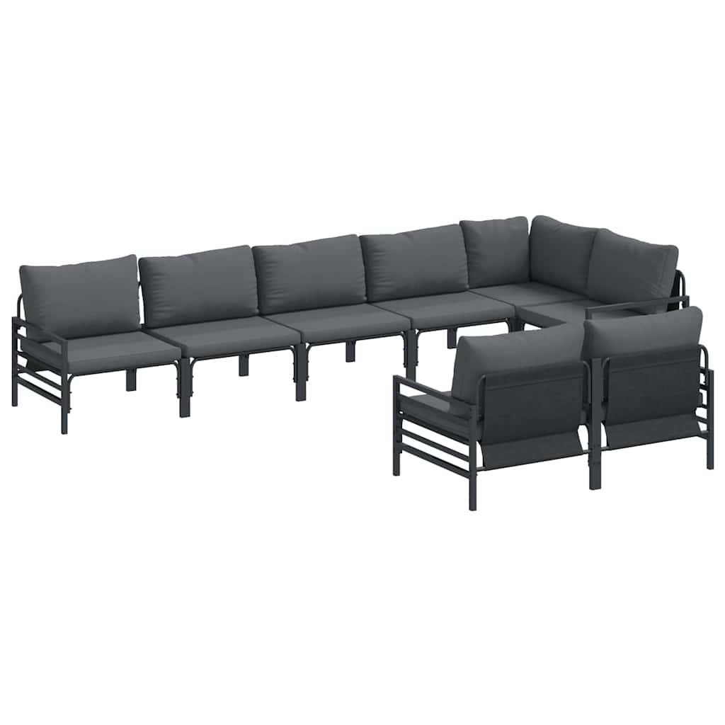 vidaXL Σετ Καναπέ Κήπου 8 pcs Ανθρακί Ατσάλι