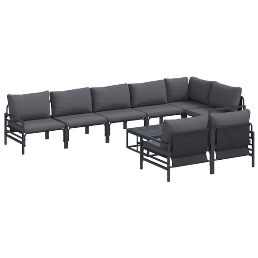 vidaXL Σετ Καναπέ Κήπου 9 pcs Ανθρακί Ατσάλι