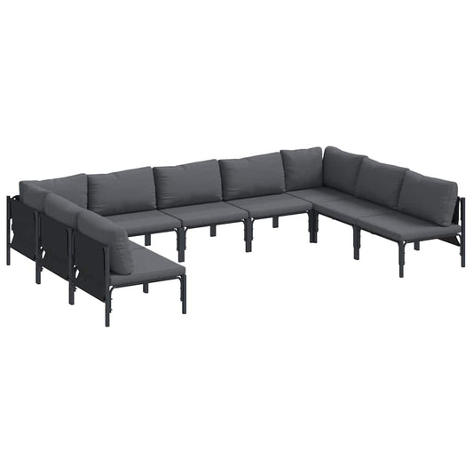 vidaXL Σετ Καναπέ Κήπου 9 pcs Ανθρακί Ατσάλι