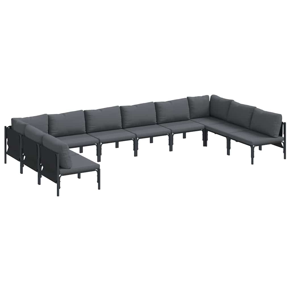 vidaXL Σετ Καναπέ Κήπου 10 pcs Ανθρακί Ατσάλι