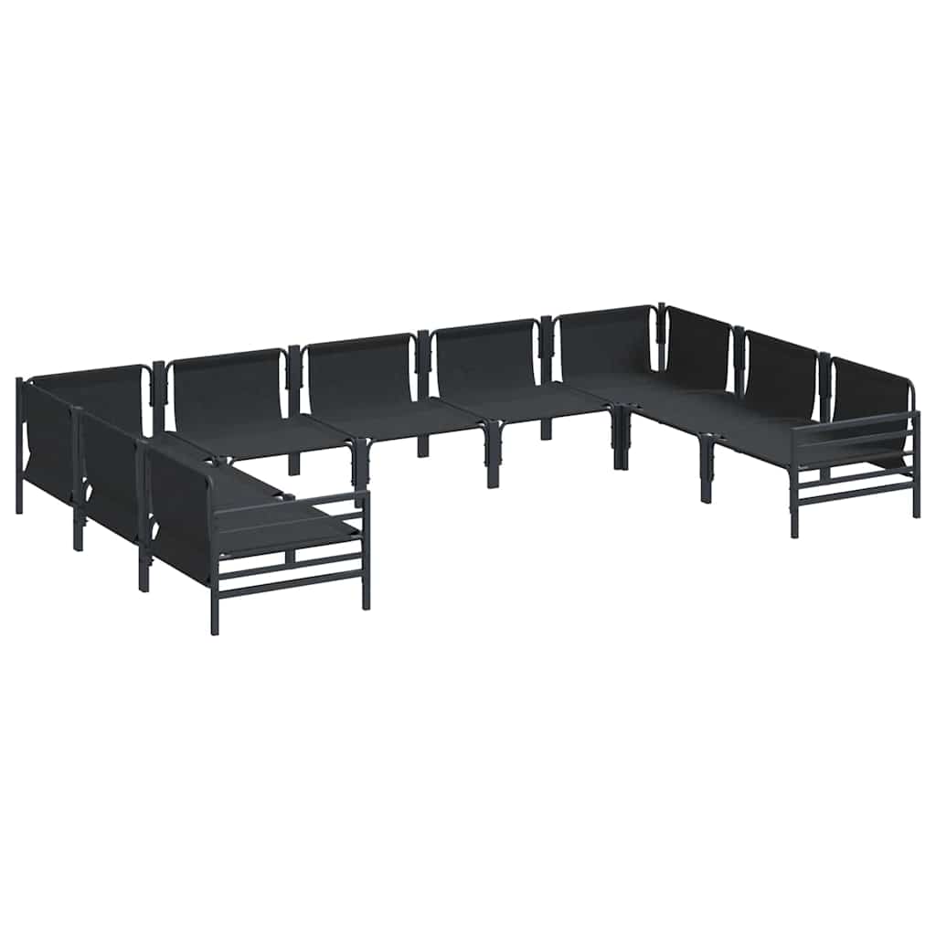 vidaXL Σετ Καναπέ Κήπου 9 pcs Ανθρακί Ατσάλι