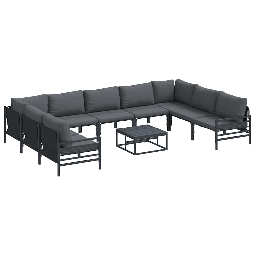 vidaXL Σετ Καναπέ Κήπου 10 pcs Ανθρακί Ατσάλι