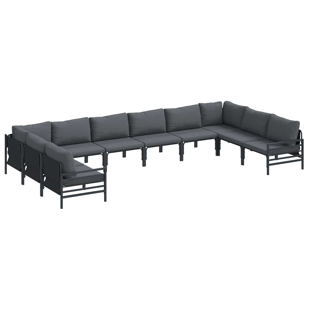 vidaXL Σετ Καναπέ Κήπου 10 pcs Ανθρακί Ατσάλι