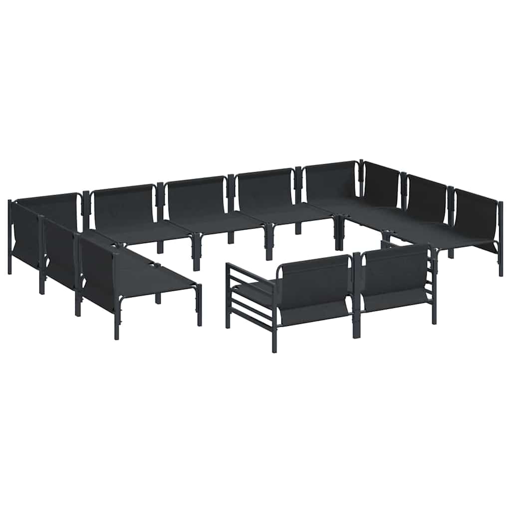 vidaXL Σετ Καναπέ Κήπου 11 pcs Ανθρακί Ατσάλι