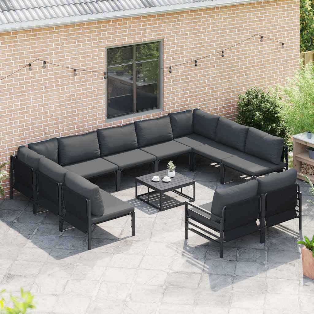 vidaXL Σετ Καναπέ Κήπου 12 pcs Ανθρακί Ατσάλι