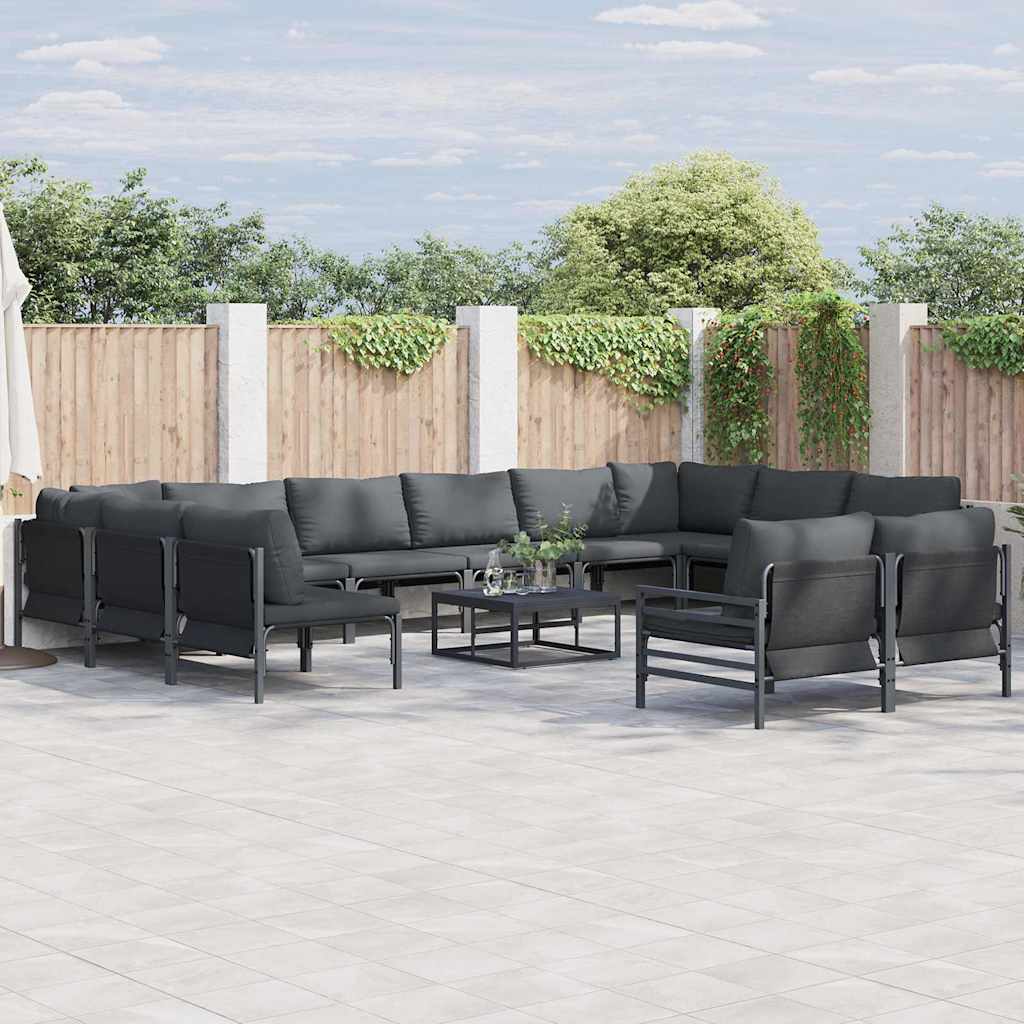 vidaXL Σετ Καναπέ Κήπου 13 pcs Ανθρακί Ατσάλι