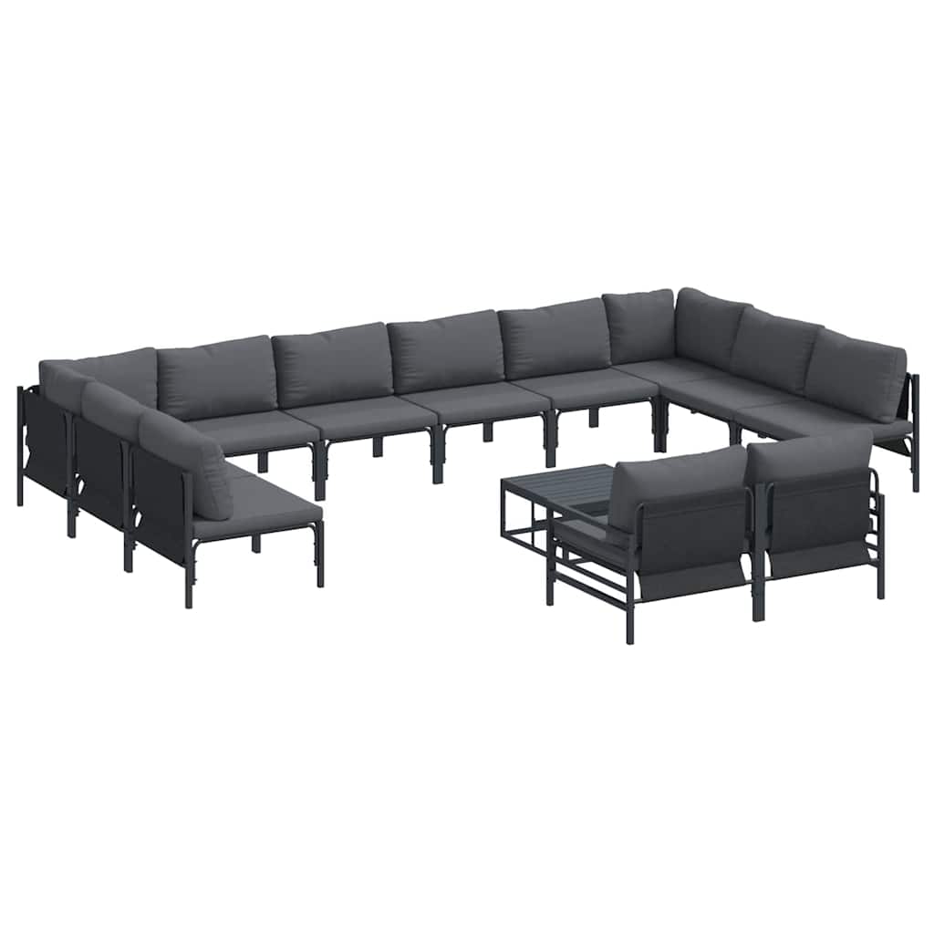 vidaXL Σετ Καναπέ Κήπου 13 pcs Ανθρακί Ατσάλι