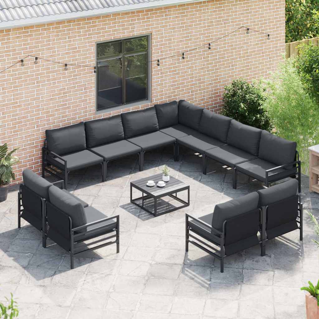 vidaXL Σετ Καναπέ Κήπου 12 pcs Ανθρακί Ατσάλι
