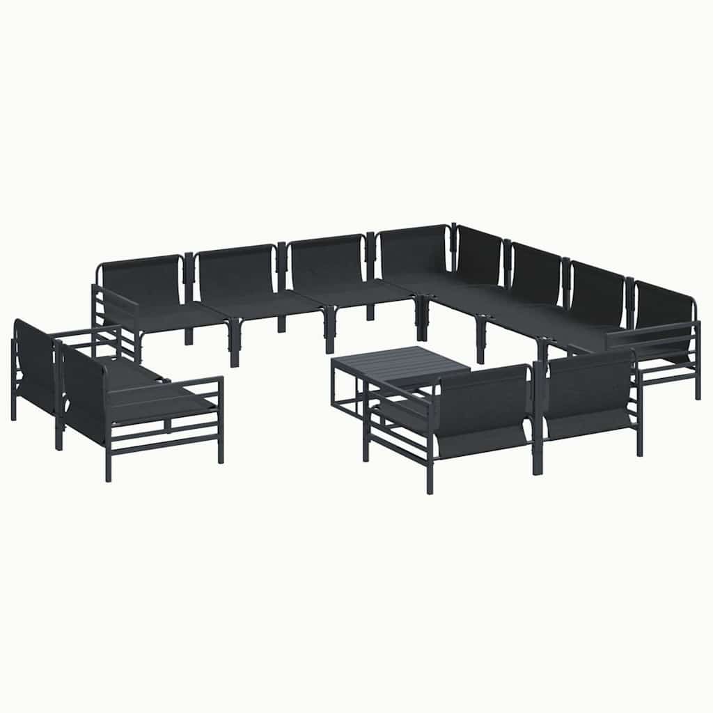 vidaXL Σετ Καναπέ Κήπου 12 pcs Ανθρακί Ατσάλι