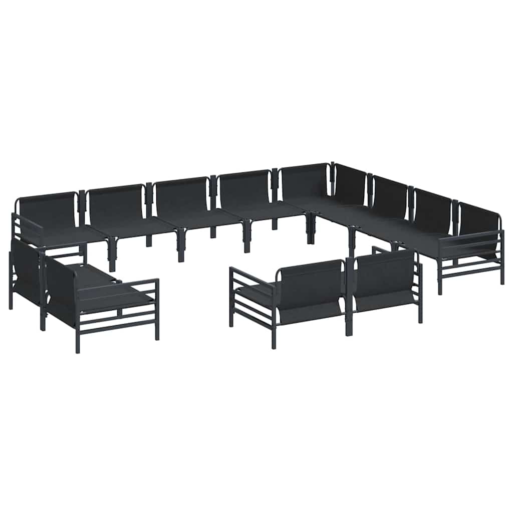 vidaXL Σετ Καναπέ Κήπου 12 pcs Ανθρακί Ατσάλι