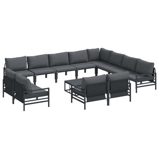 vidaXL Σετ Καναπέ Κήπου 13 pcs Ανθρακί Ατσάλι