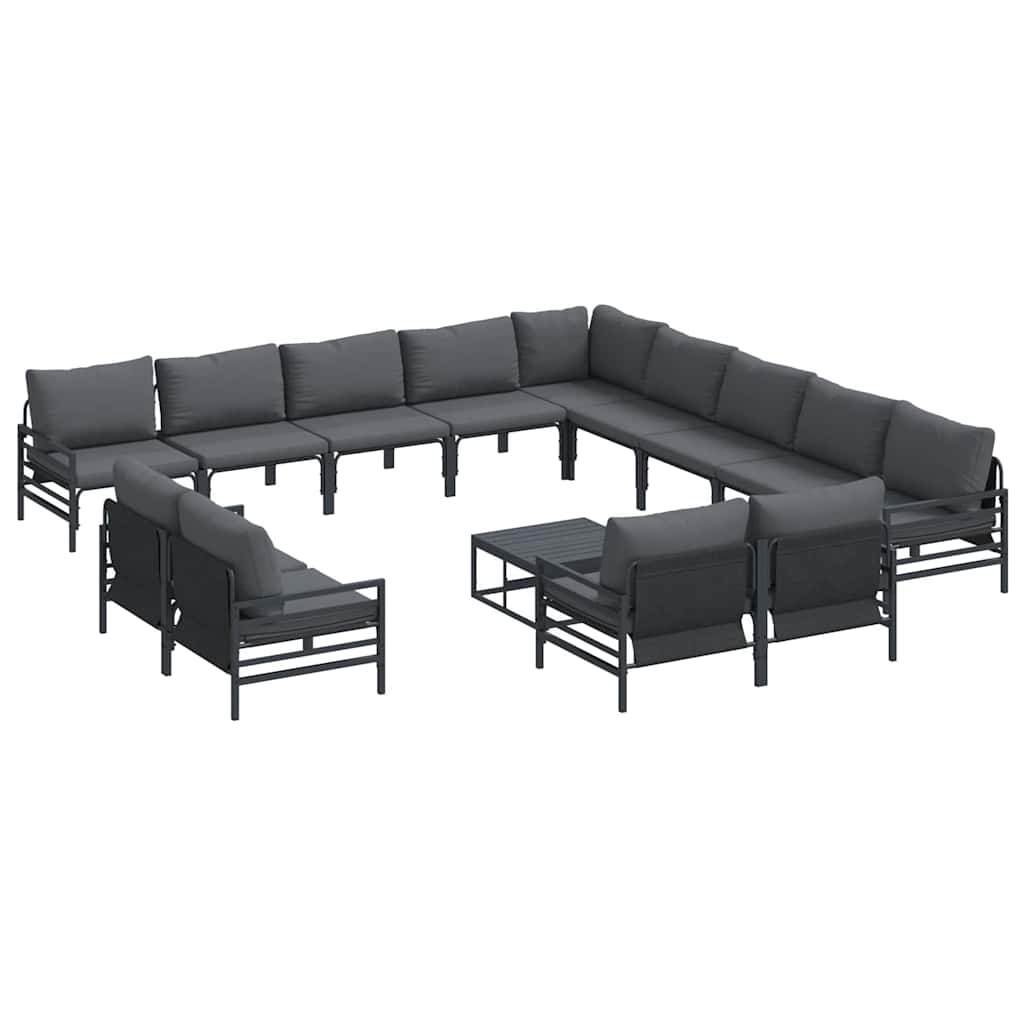 vidaXL Σετ Καναπέ Κήπου 14 pcs Ανθρακί Ατσάλι