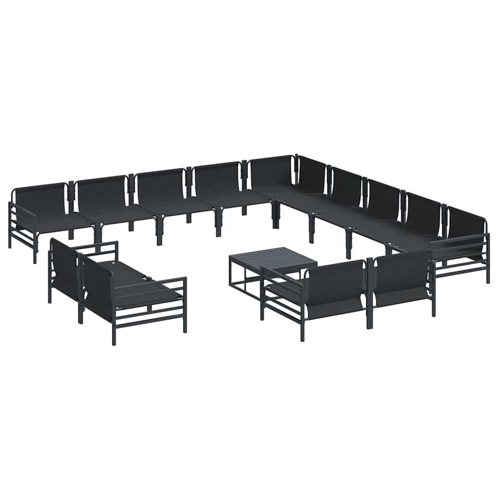 vidaXL Σετ Καναπέ Κήπου 14 pcs Ανθρακί Ατσάλι