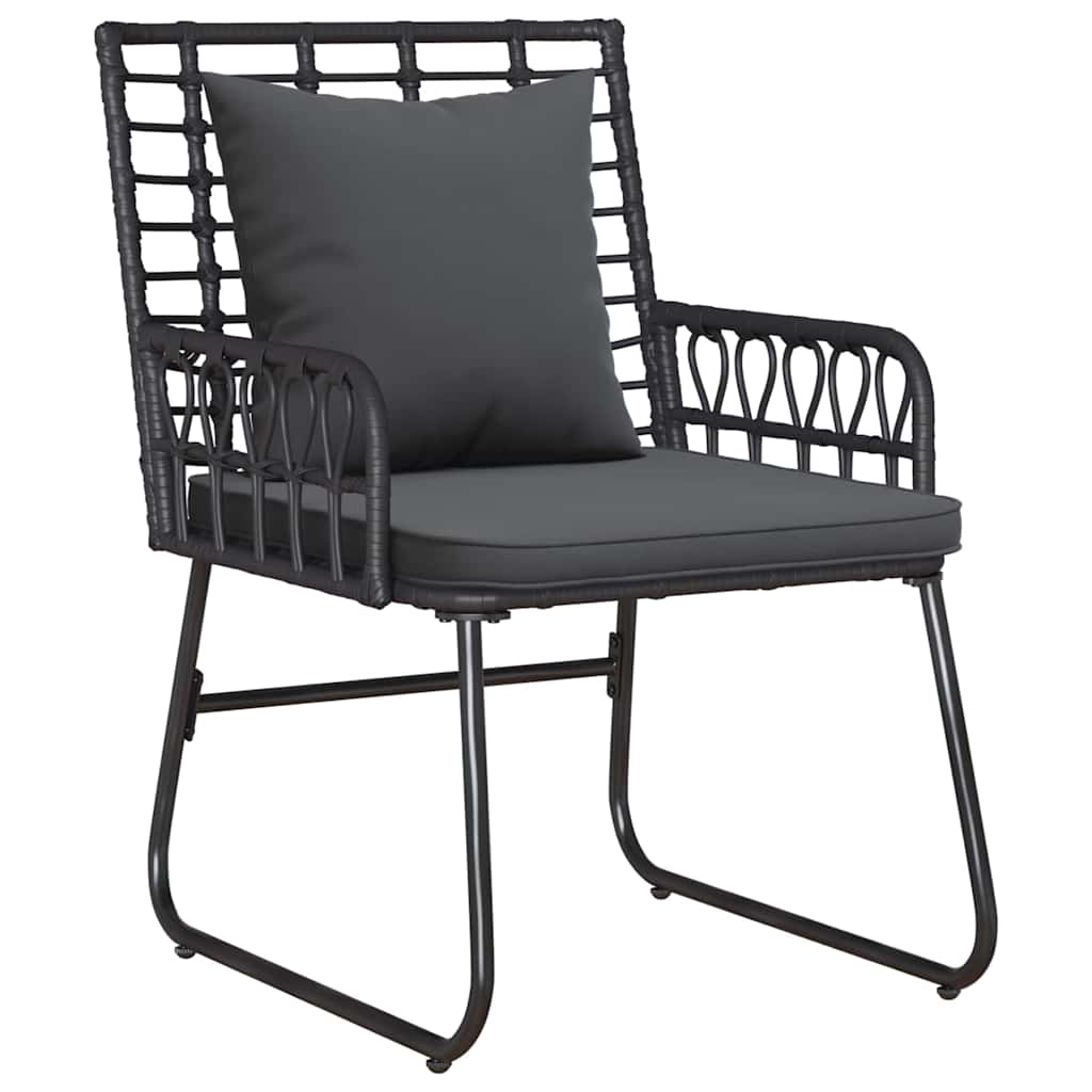 vidaXL ΣΕΤ ΕΠΙΠΛΩΝ ΚΗΠΟΥ με μαξιλάρι 4 pcs Μαύρο και Ανθρακί