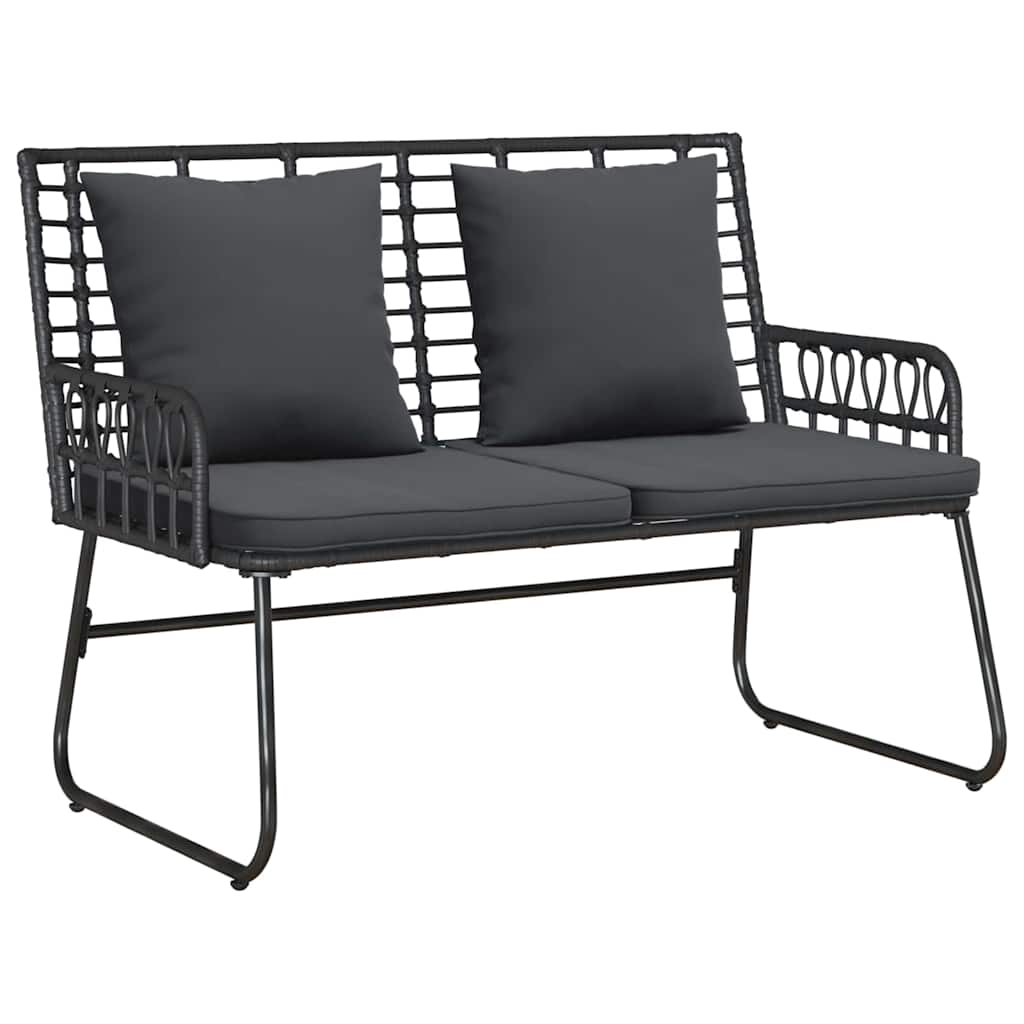 vidaXL ΣΕΤ ΕΠΙΠΛΩΝ ΚΗΠΟΥ με μαξιλάρι 4 pcs Μαύρο και Ανθρακί