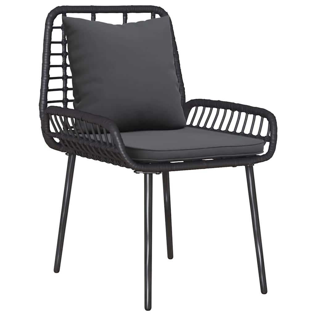vidaXL ΣΕΤ ΕΠΙΠΛΩΝ ΚΗΠΟΥ με μαξιλάρι 4 pcs Καφέ Μαύρο Κρέμα