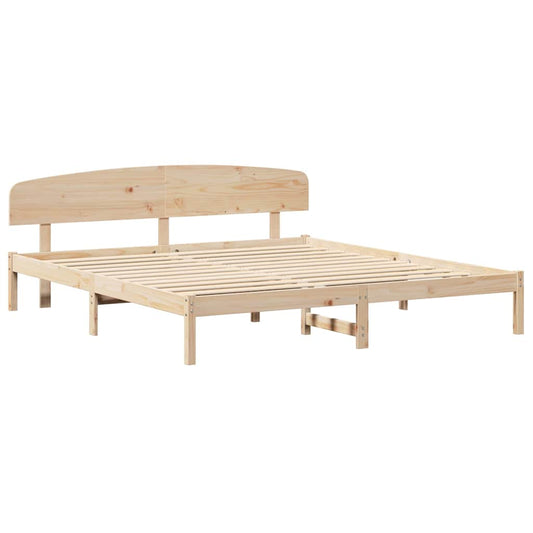 vidaXL Σκελετός Κρεβατιού Καφέ 200 x 200 cm Μασίφ ξύλο πεύκου