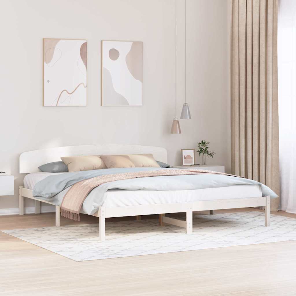 vidaXL Σκελετός Κρεβατιού Λευκό 180 x 200 cm Μασίφ ξύλο πεύκου