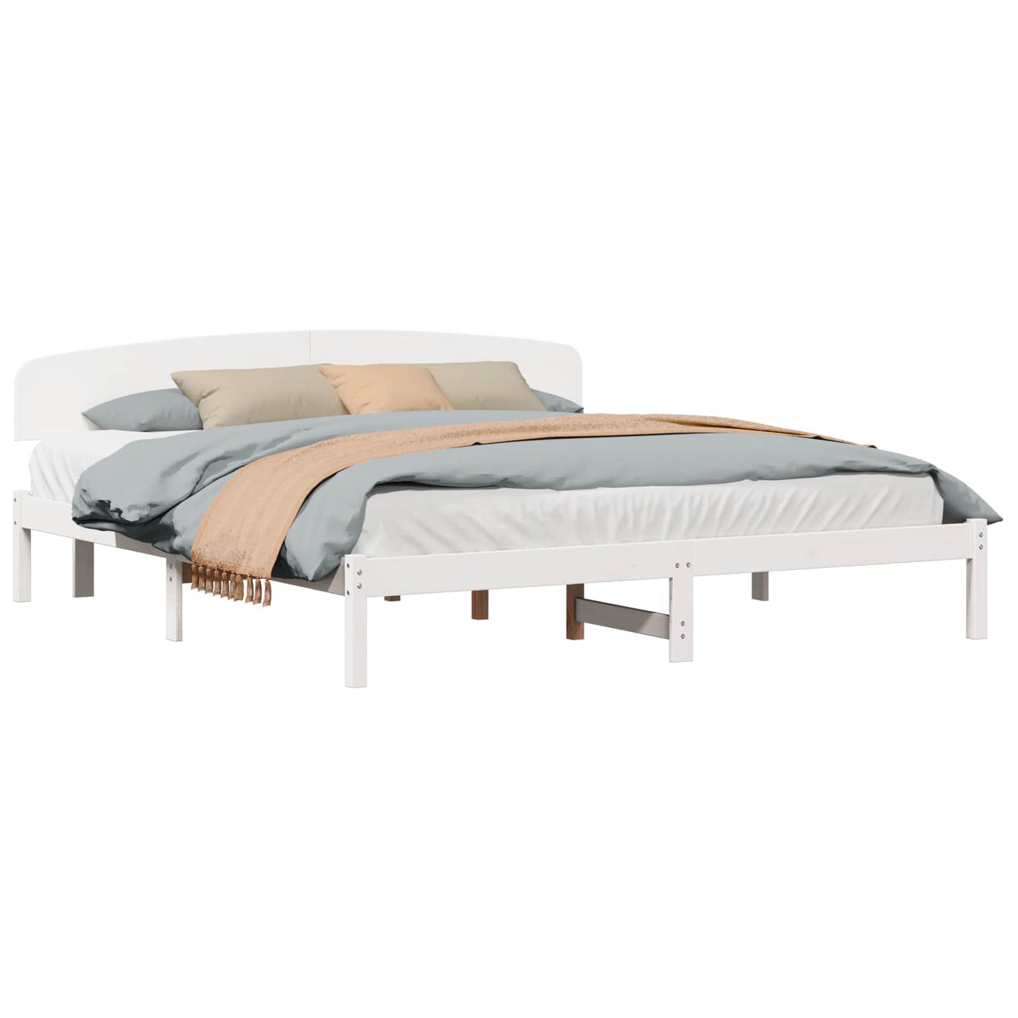vidaXL Σκελετός Κρεβατιού Λευκό 180 x 200 cm Μασίφ ξύλο πεύκου