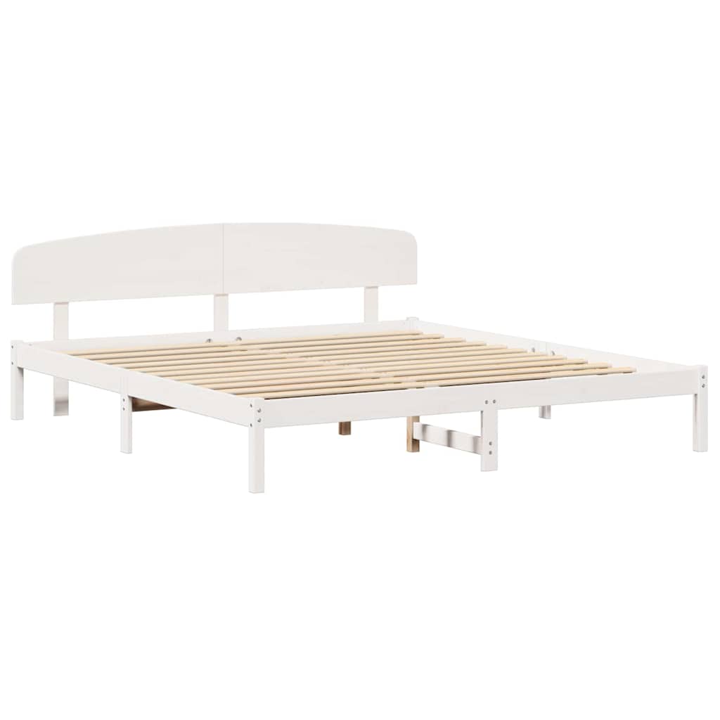 vidaXL Σκελετός Κρεβατιού Λευκό 180 x 200 cm Μασίφ ξύλο πεύκου