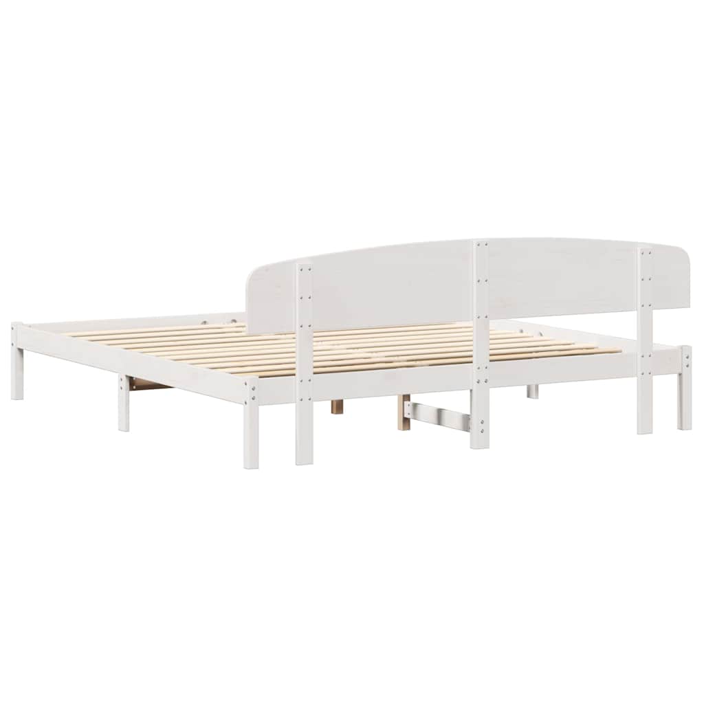vidaXL Σκελετός Κρεβατιού Λευκό 180 x 200 cm Μασίφ ξύλο πεύκου