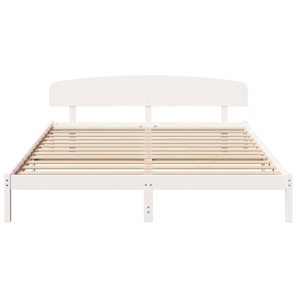vidaXL Σκελετός Κρεβατιού Λευκό 180 x 200 cm Μασίφ ξύλο πεύκου