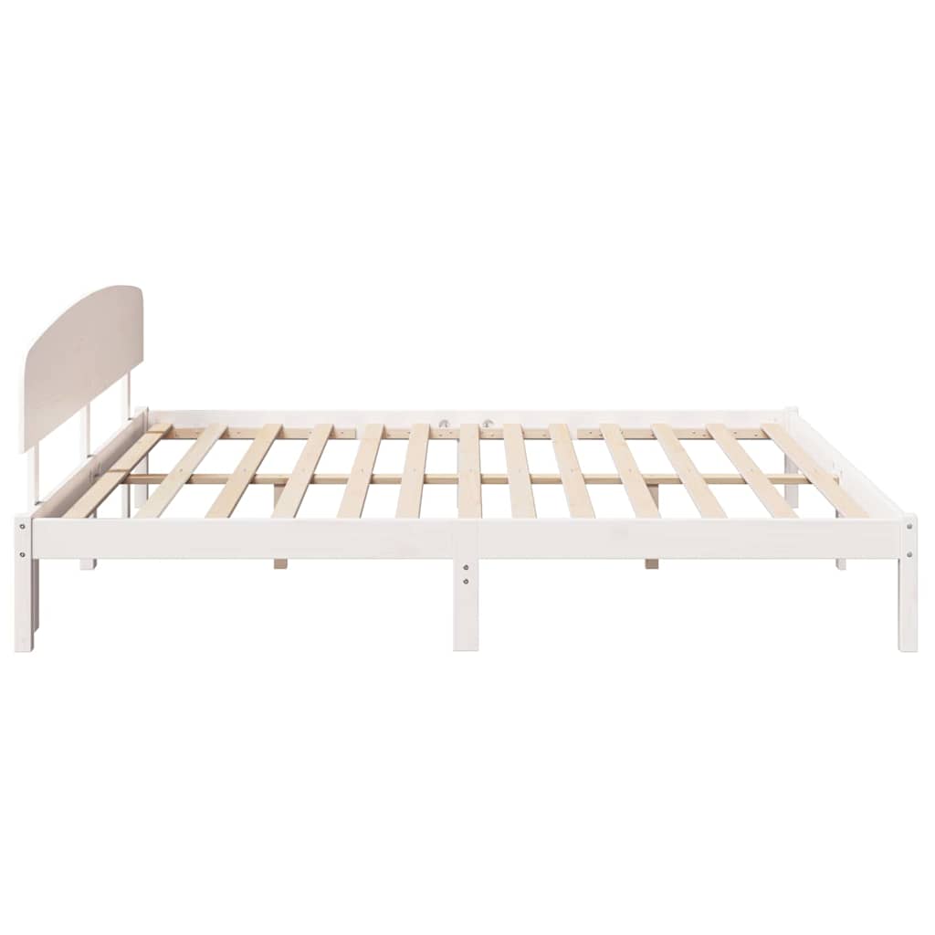 vidaXL Σκελετός Κρεβατιού Λευκό 180 x 200 cm Μασίφ ξύλο πεύκου