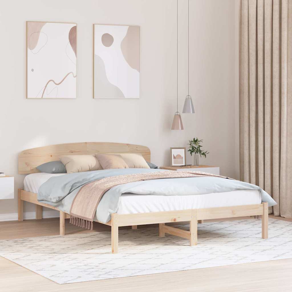 vidaXL Σκελετός Κρεβατιού Καφέ 160 x 200 cm Μασίφ ξύλο πεύκου