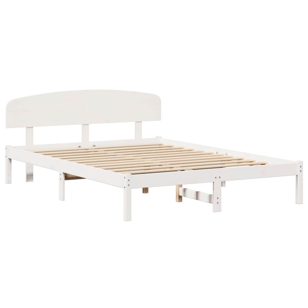 vidaXL Σκελετός Κρεβατιού Λευκό 160 x 200 cm Μασίφ ξύλο πεύκου