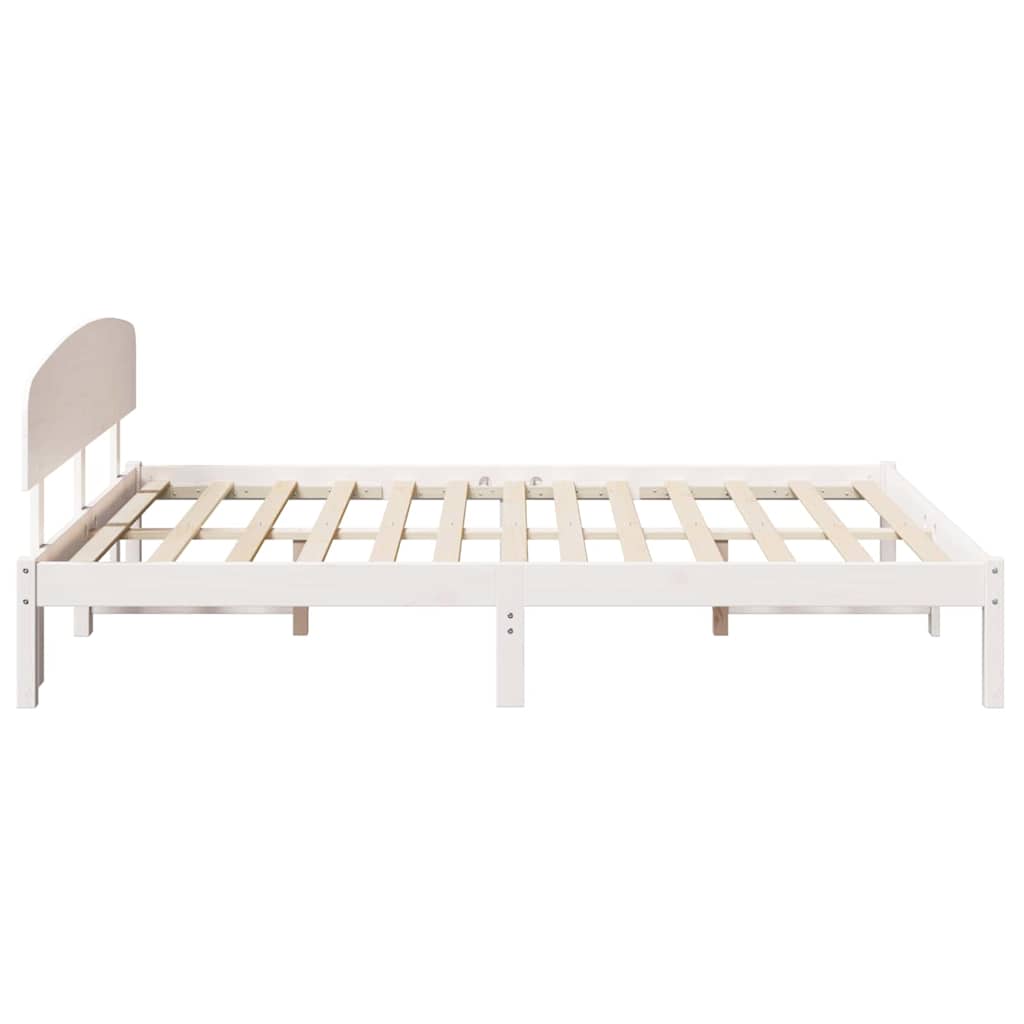 vidaXL Σκελετός Κρεβατιού Λευκό 160 x 200 cm Μασίφ ξύλο πεύκου