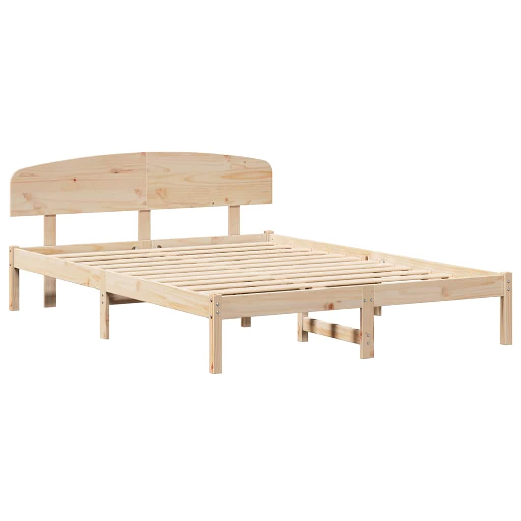 vidaXL Σκελετός Κρεβατιού Καφέ 150 x 200 cm Μασίφ ξύλο πεύκου