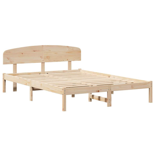 vidaXL Σκελετός Κρεβατιού Καφέ 140 x 200 cm Μασίφ ξύλο πεύκου