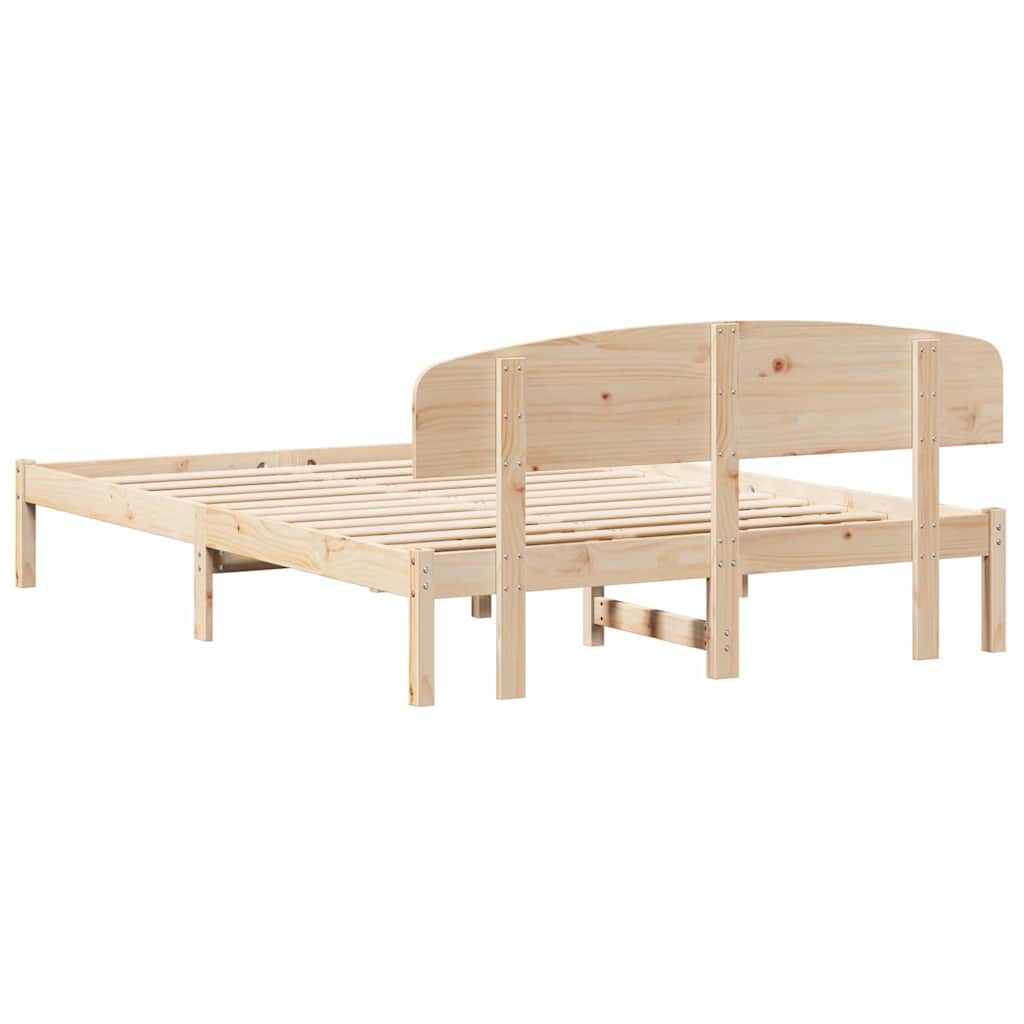 vidaXL Σκελετός Κρεβατιού Καφέ 140 x 200 cm Μασίφ ξύλο πεύκου
