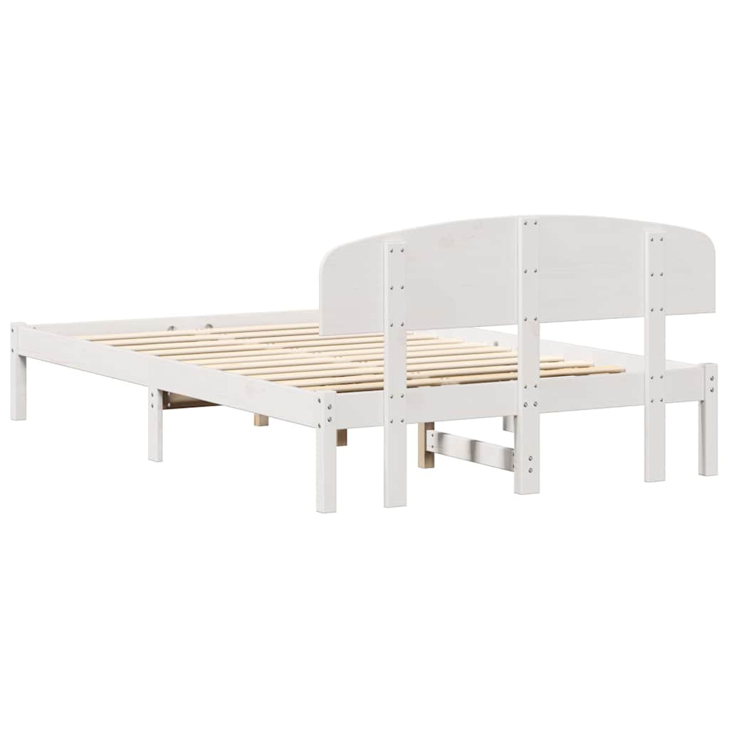 vidaXL Σκελετός Κρεβατιού Λευκό 120 x 200 cm Μασίφ ξύλο πεύκου