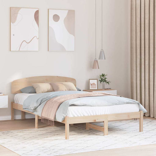 vidaXL Σκελετός Κρεβατιού Καφέ 140 x 190 cm Μασίφ ξύλο πεύκου