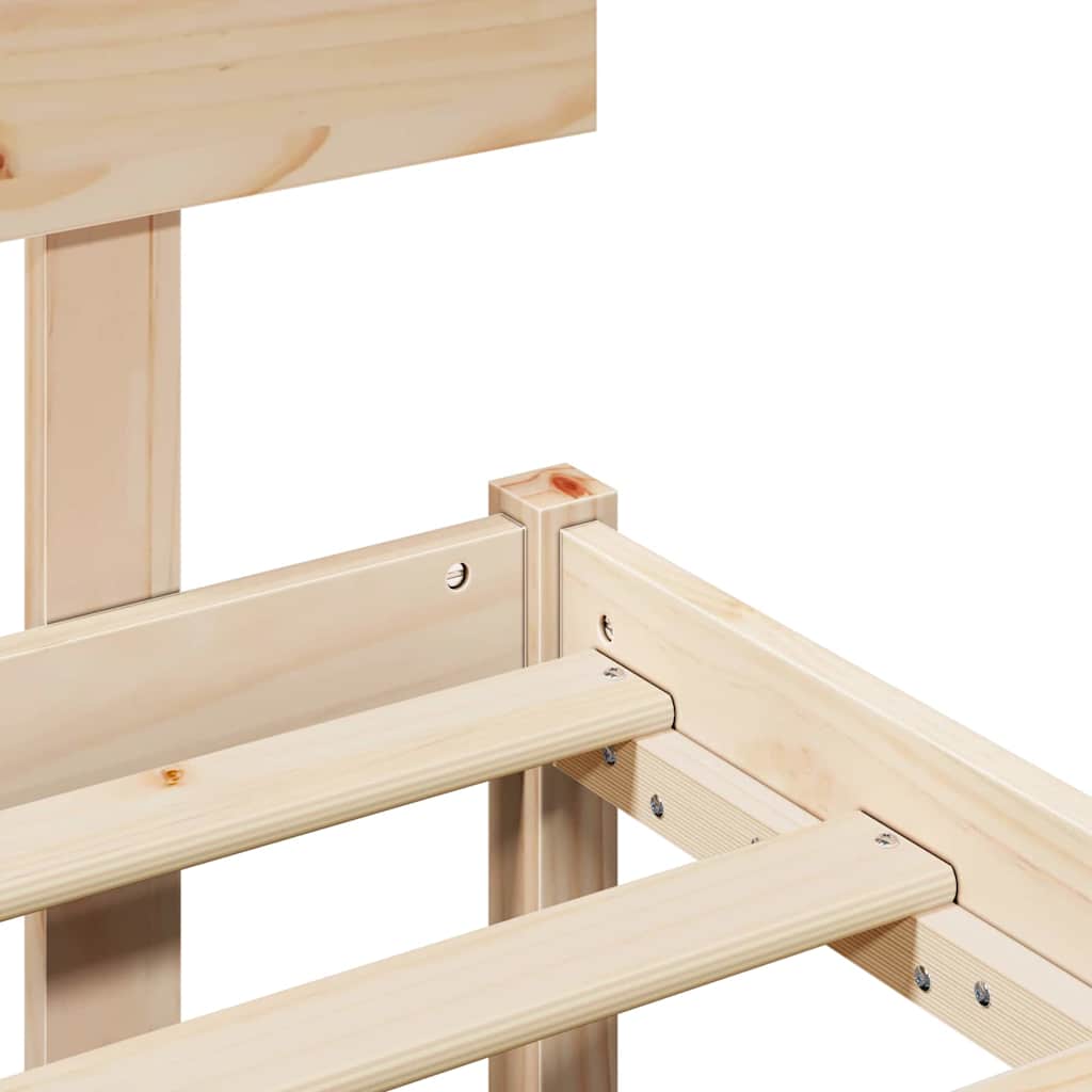 vidaXL Σκελετός Κρεβατιού Καφέ 100 x 200 cm Μασίφ ξύλο πεύκου