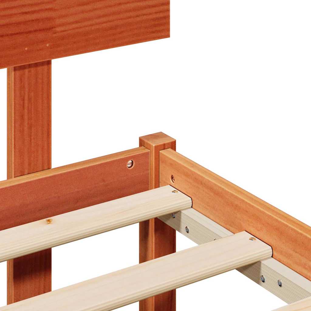 vidaXL Σκελετός Κρεβατιού Καφέ 80 x 200 cm Μασίφ ξύλο πεύκου