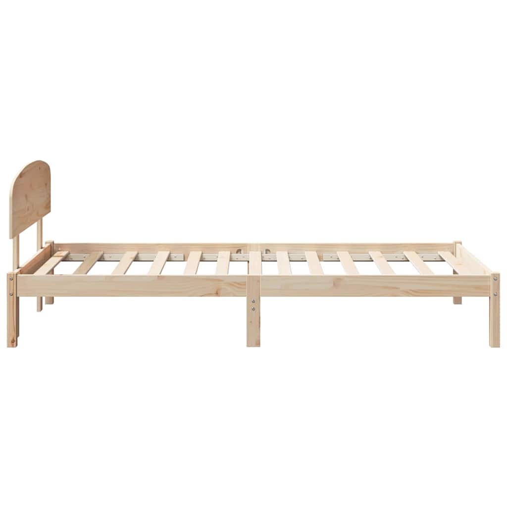 vidaXL Σκελετός Κρεβατιού Καφέ 75 x 190 cm Μασίφ ξύλο πεύκου